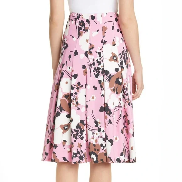 NWT $395 Veronica Beard Sania Floral Print Pleated Skirt